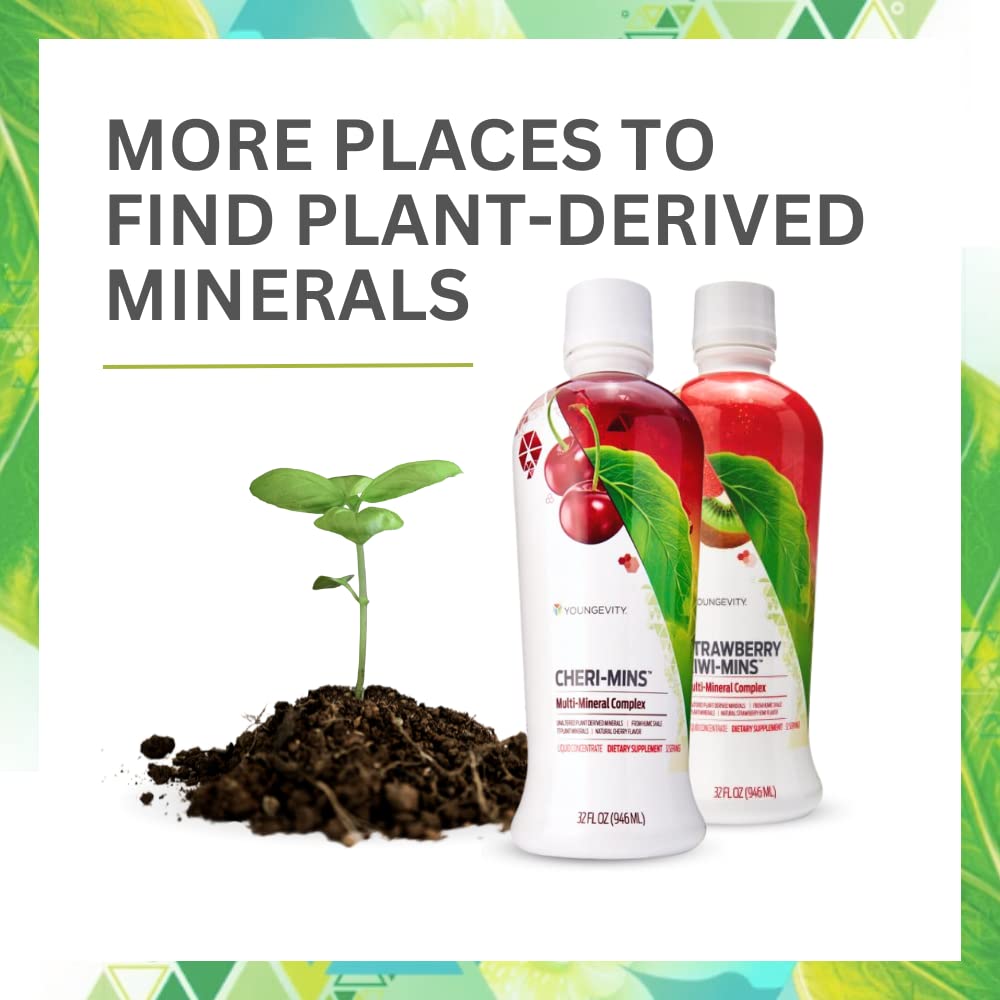Youngevity Plant Derived Liquid Minerals | 77+ Trace Minerals, 19,000 mg Plant Mineral Solids – 32 oz Pack of 4