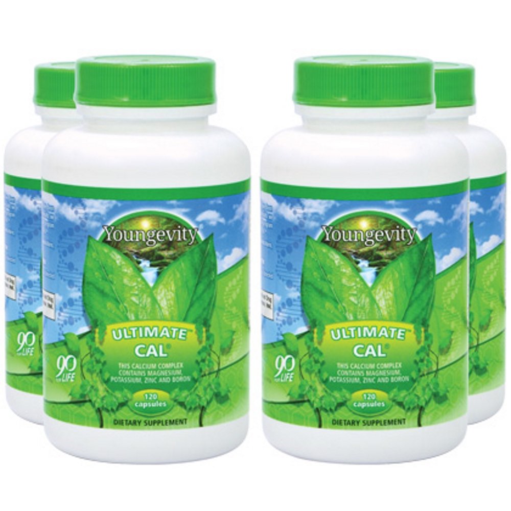 Youngevity Ultimate CAL – Calcium Magnesium Bone Health with D-3, Zinc, Potassium, Boron | 120 Capsules (Pack of 4)