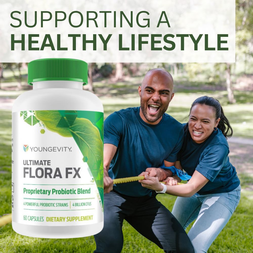 Youngevity Ultimate Flora FX Probiotic Supplement – 4 Bottles, 60 Capsules Each