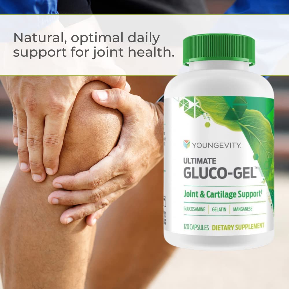 Youngevity Ultimate Gluco-Gel - Supports Bones, Tendons & Cartilage | 120 Capsules - 4 Bottles