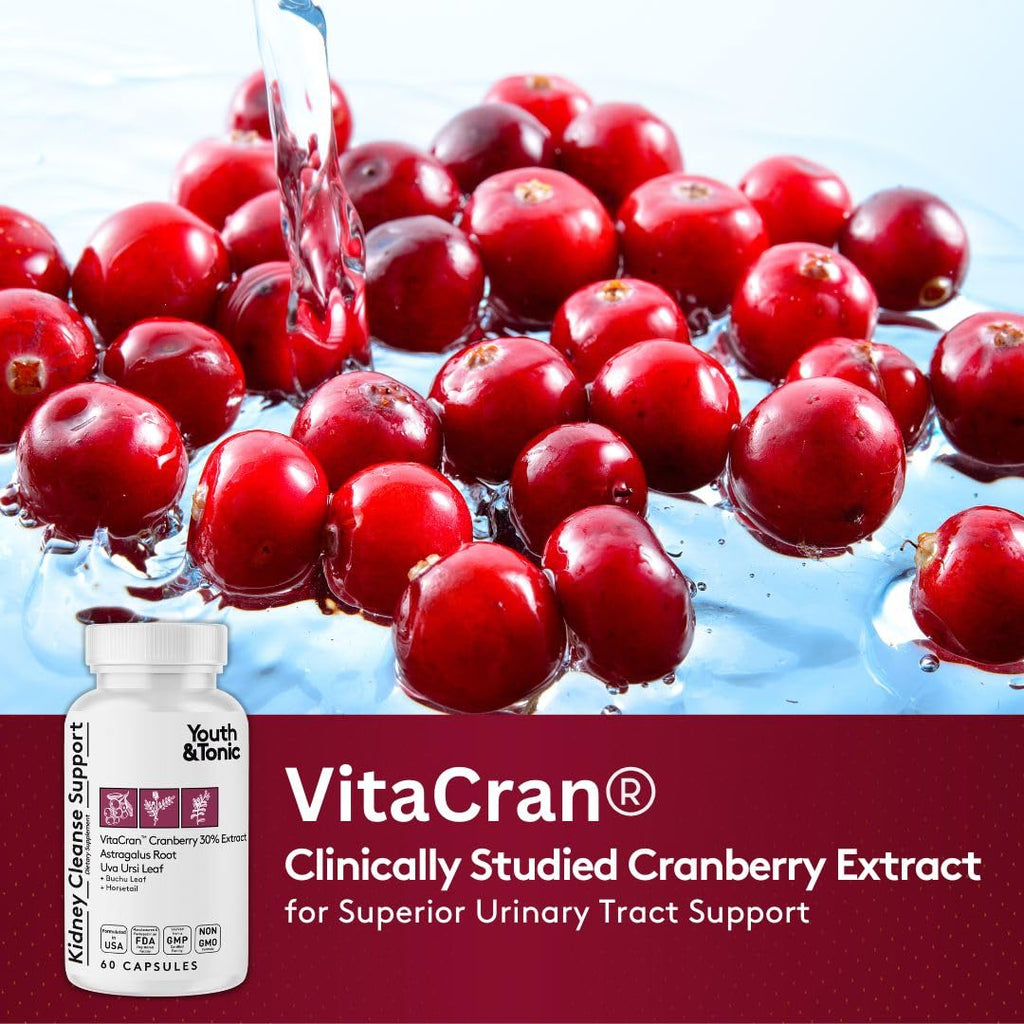 Youth & Tonic Kidney Cleanse Detox - 60 Capsules | Urinary Tract & Bladder Health