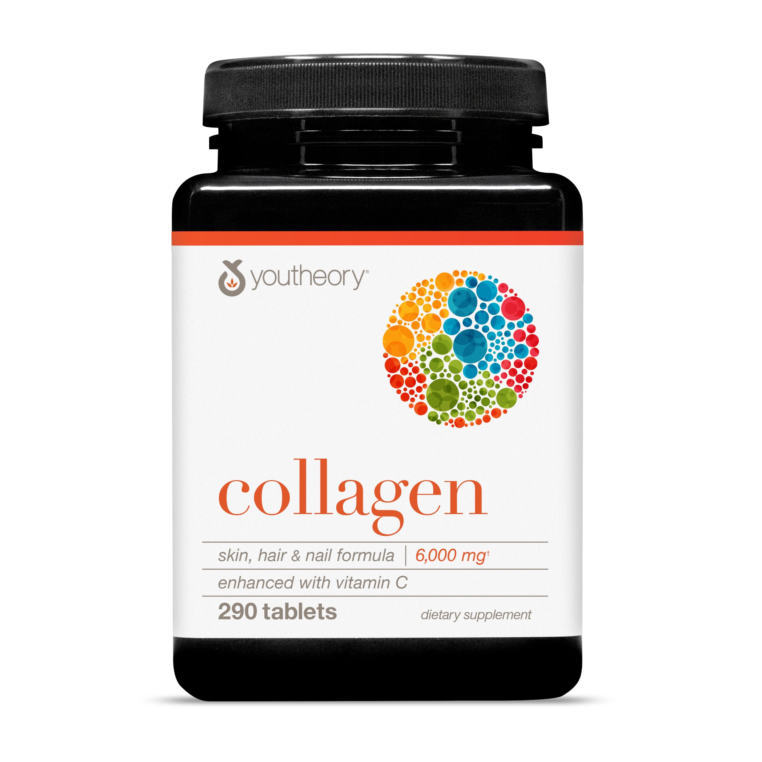 Youtheory Advanced Collagen 6000 mg with Vitamin C & Amino Acids - 290 Tablets (48-Day) | Hair, Skin, Nails, Joints