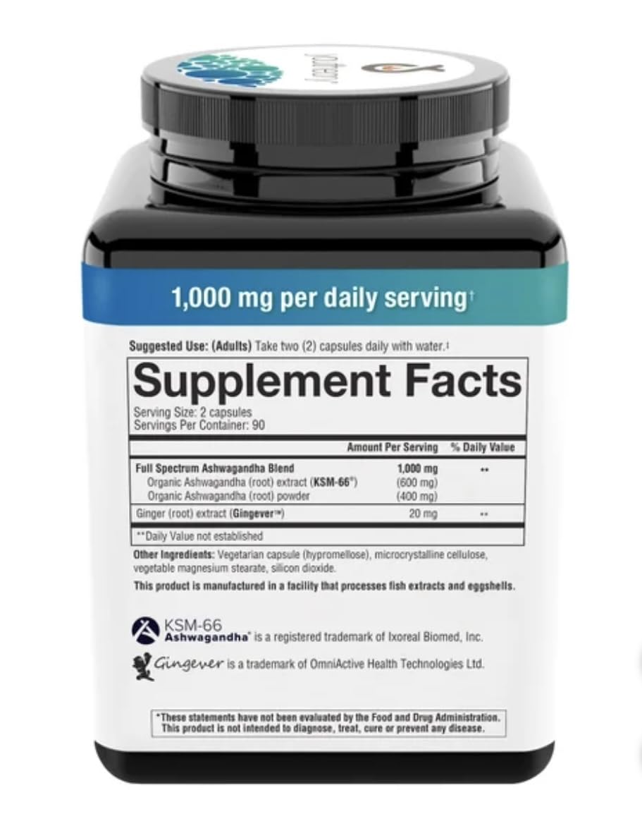 Youtheory Ashwagandha 1000mg with KSM-66 – 180 Caps | Stress Support