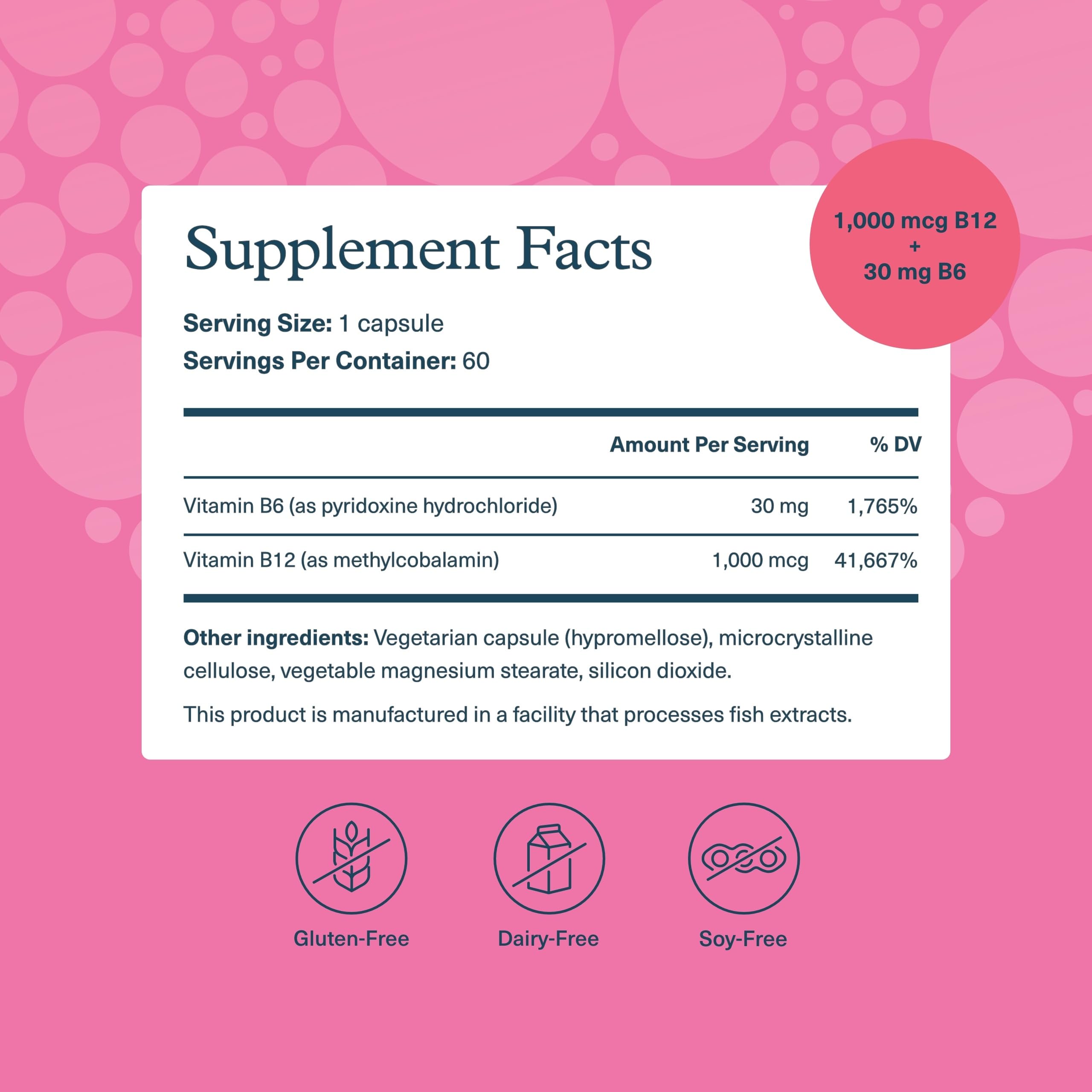 Youtheory B12B6 – Vegan B12 & B6 – Brain Health, Energy & Immunity – 60 Vegetarian Capsules