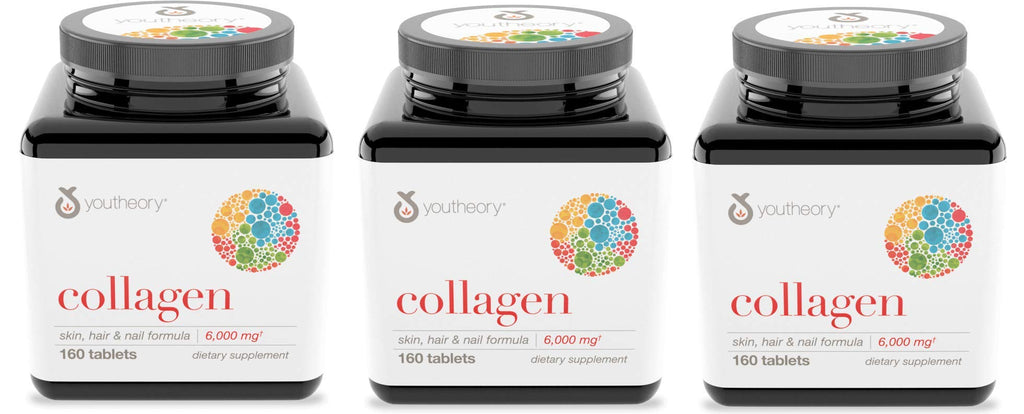 Youtheory Collagen Advanced Formula Types 1-3 | 160 Tablets (3-Pack)