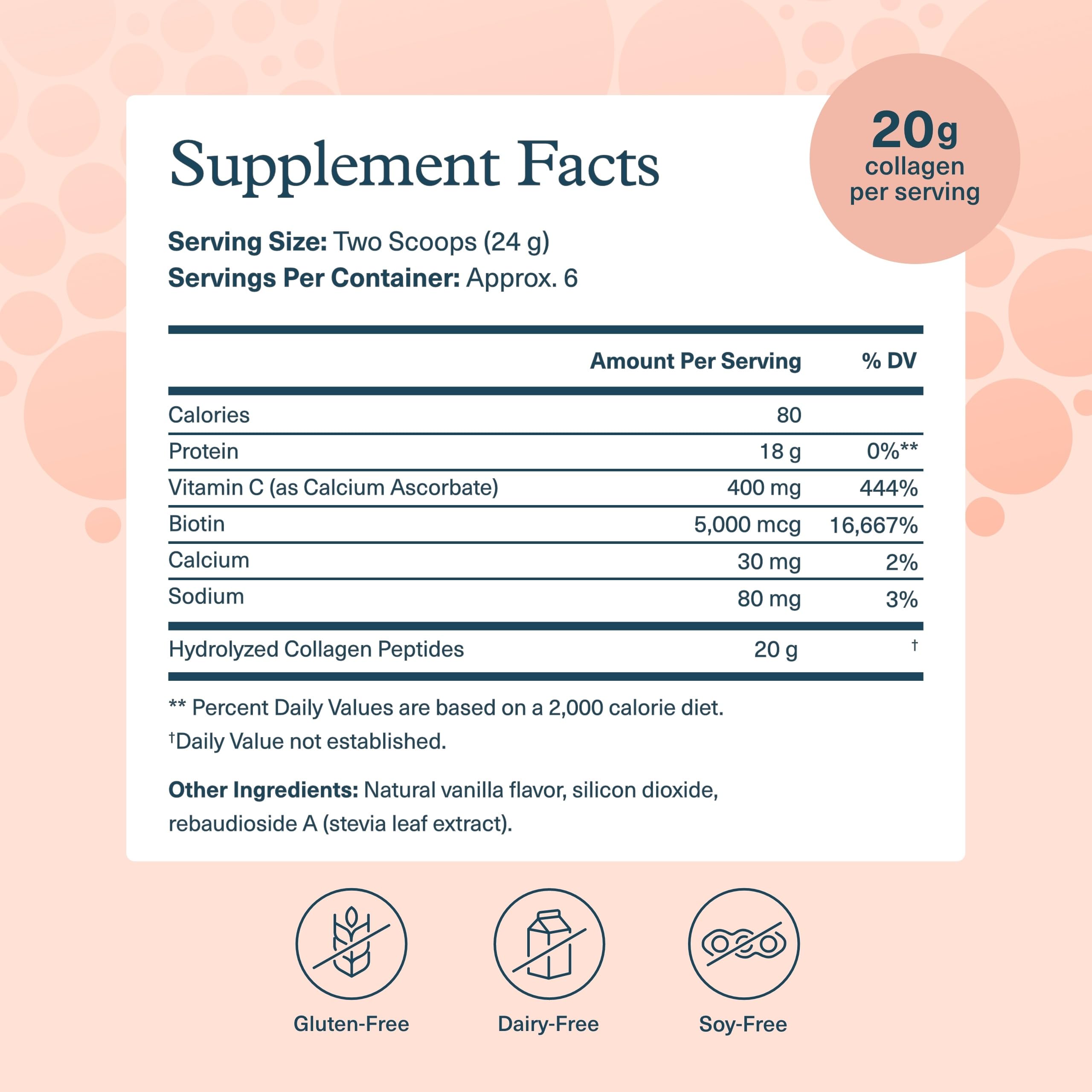 Youtheory Collagen Powder – Vanilla, 4.7 oz | Vitamin C & Biotin