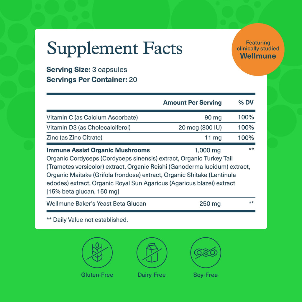 Youtheory Immune+ Daily Wellness – Vegetarian Immune Support (Vitamin C, D3, Zinc) 60 Veg Caps
