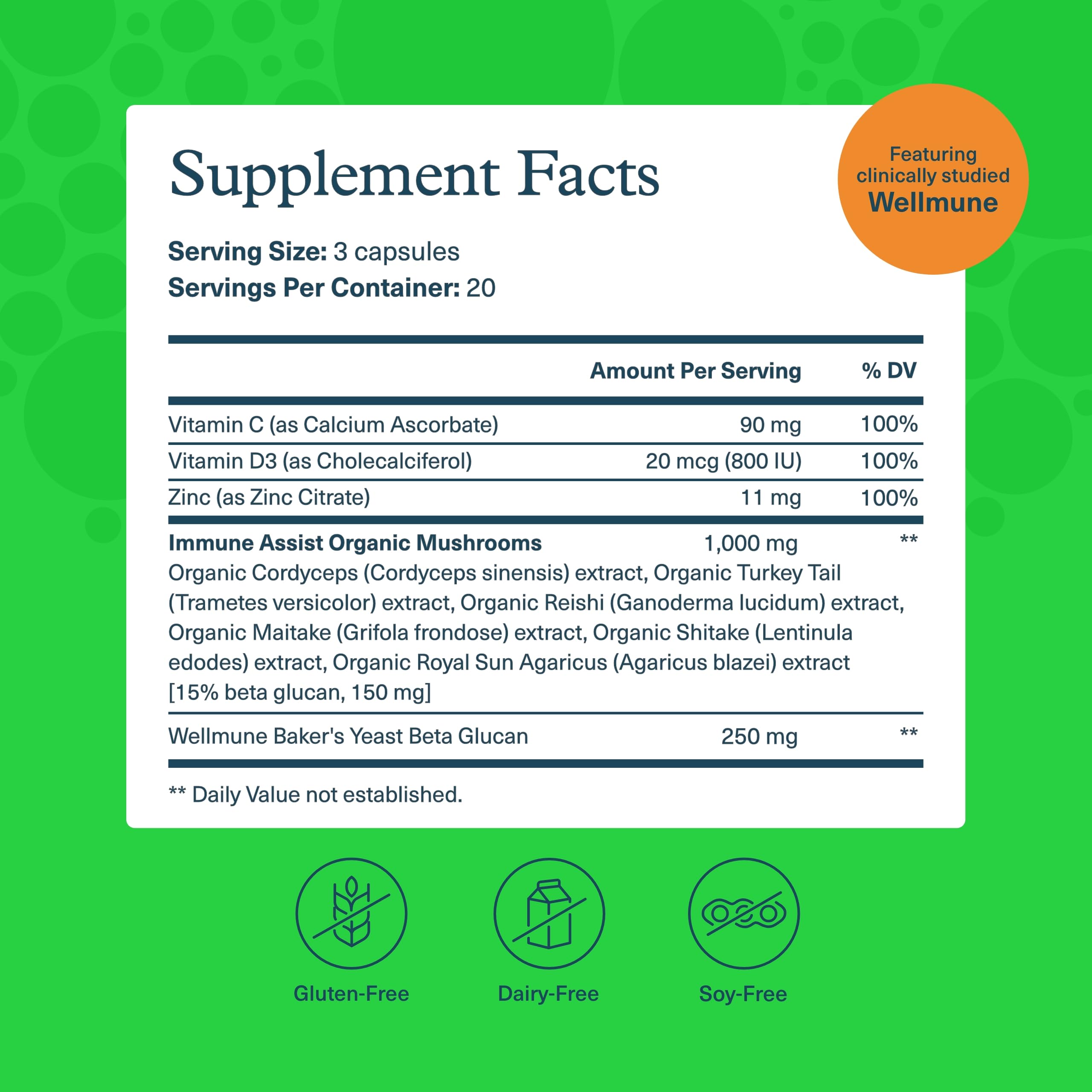 Youtheory Immune+ Daily Wellness – Vegetarian Immune Support (Vitamin C, D3, Zinc) 60 Veg Caps