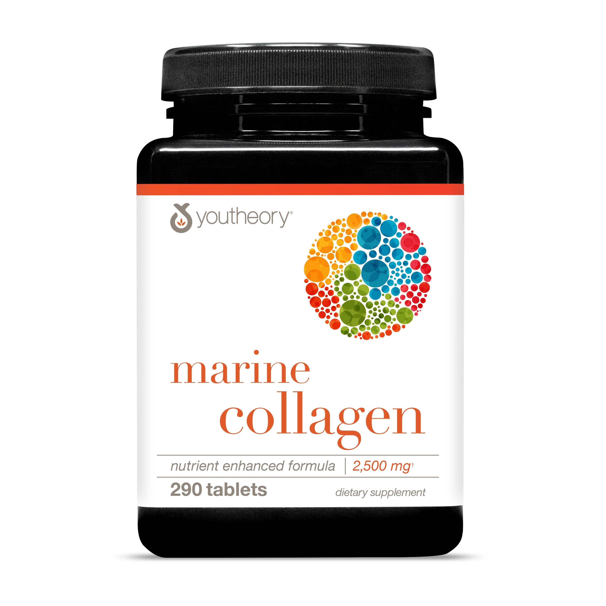 Youtheory Marine Collagen 2,500 mg – Supports Joints, Hair, Skin, Nails & More | 290 Tablets (58-Day Supply)