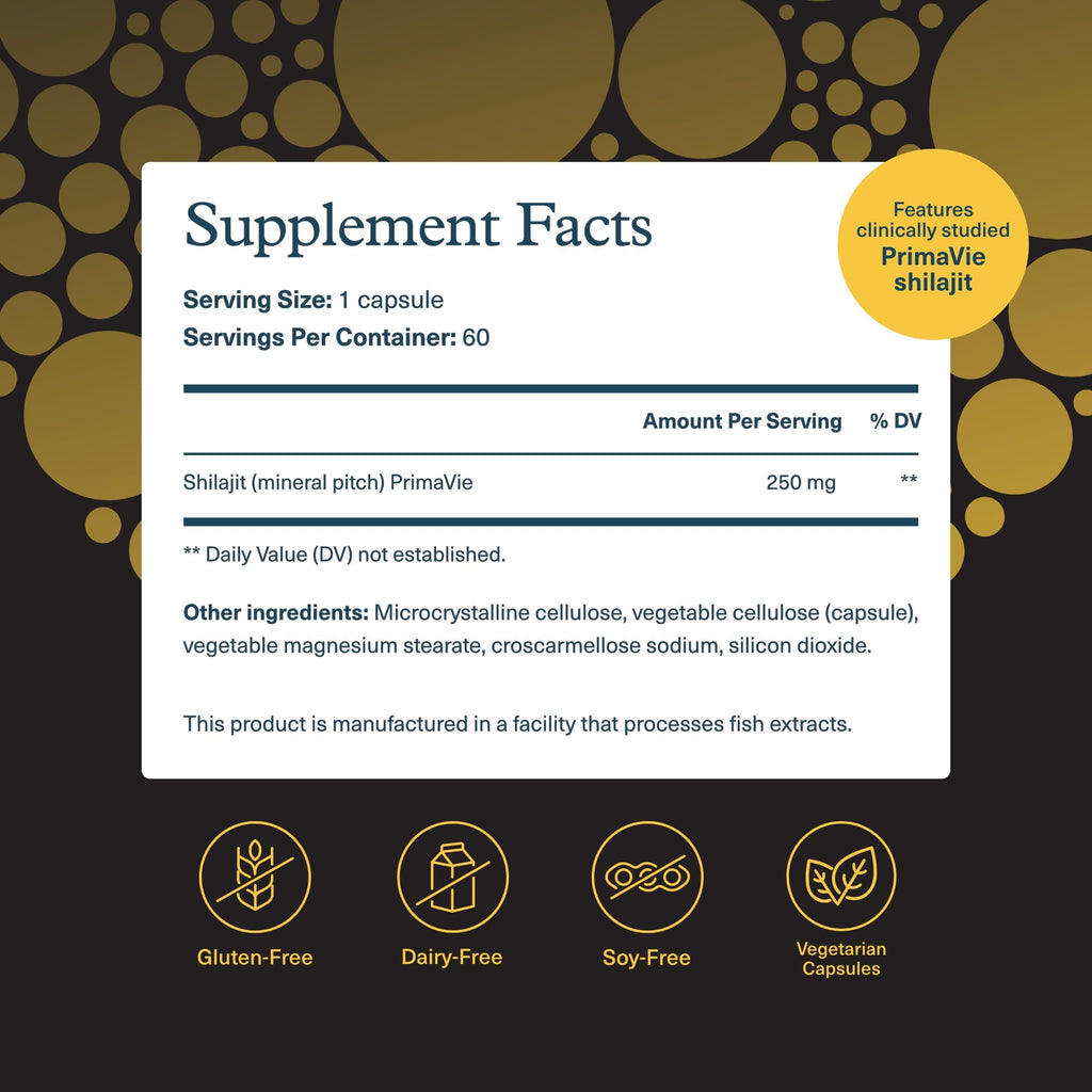 Youtheory Men's Shilajit 250mg Capsules – Energy, Stamina & Endurance