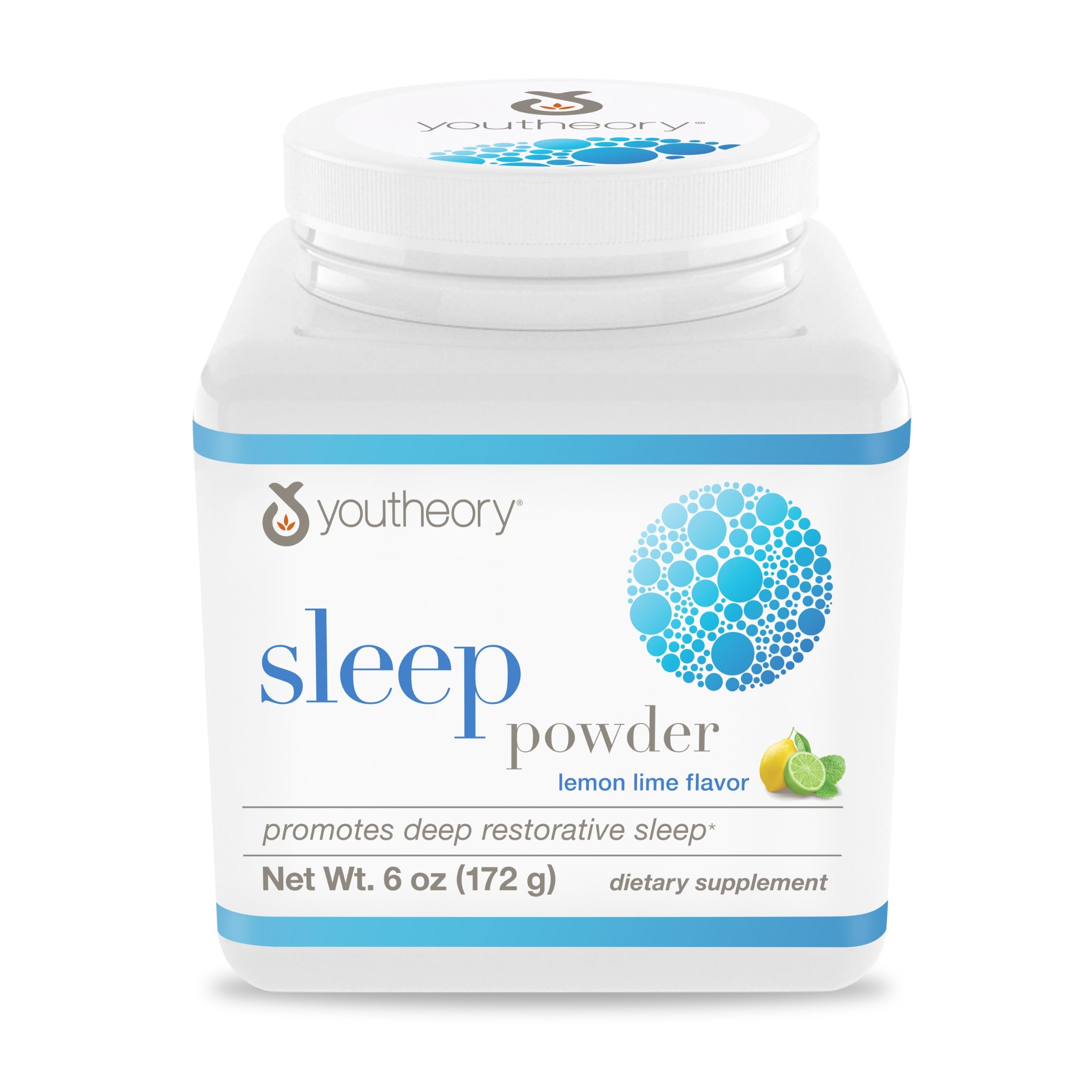 Youtheory Sleep Nighttime Powder – Sleep Support with Melatonin, Magnesium, L-Theanine & L-Glycine | Dairy, Soy & Gluten Free – 6 oz
