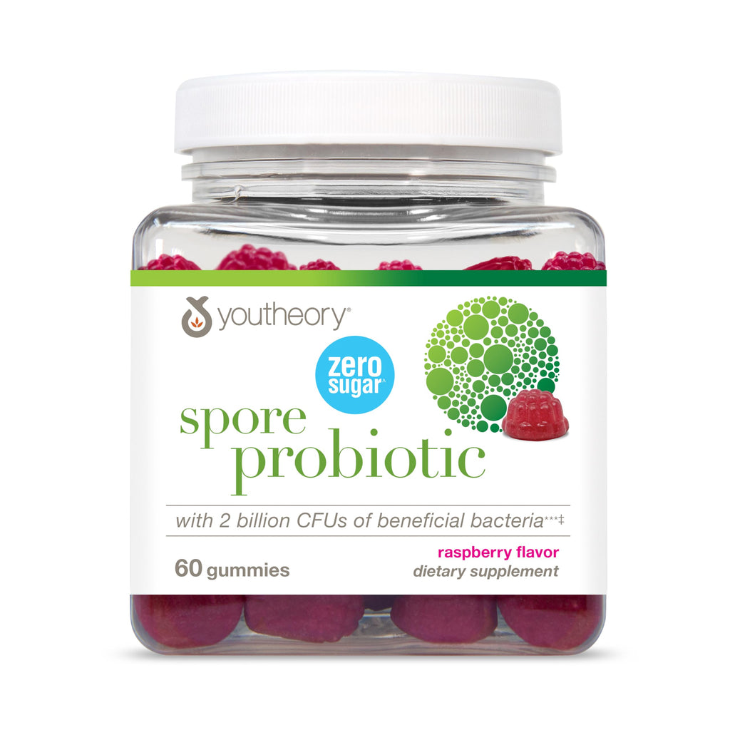 Youtheory Spore Probiotic – Vegan Gut Support, Bacillus Coagulans | 60 Gummies