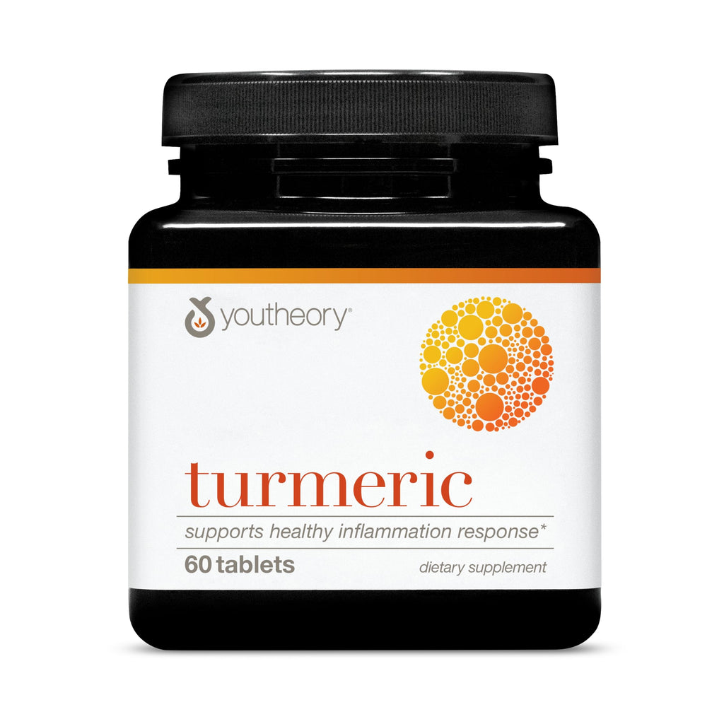 Youtheory Turmeric 450 mg with Black Pepper & Olive Leaf – Joint & Brain Health, 60 Tablets