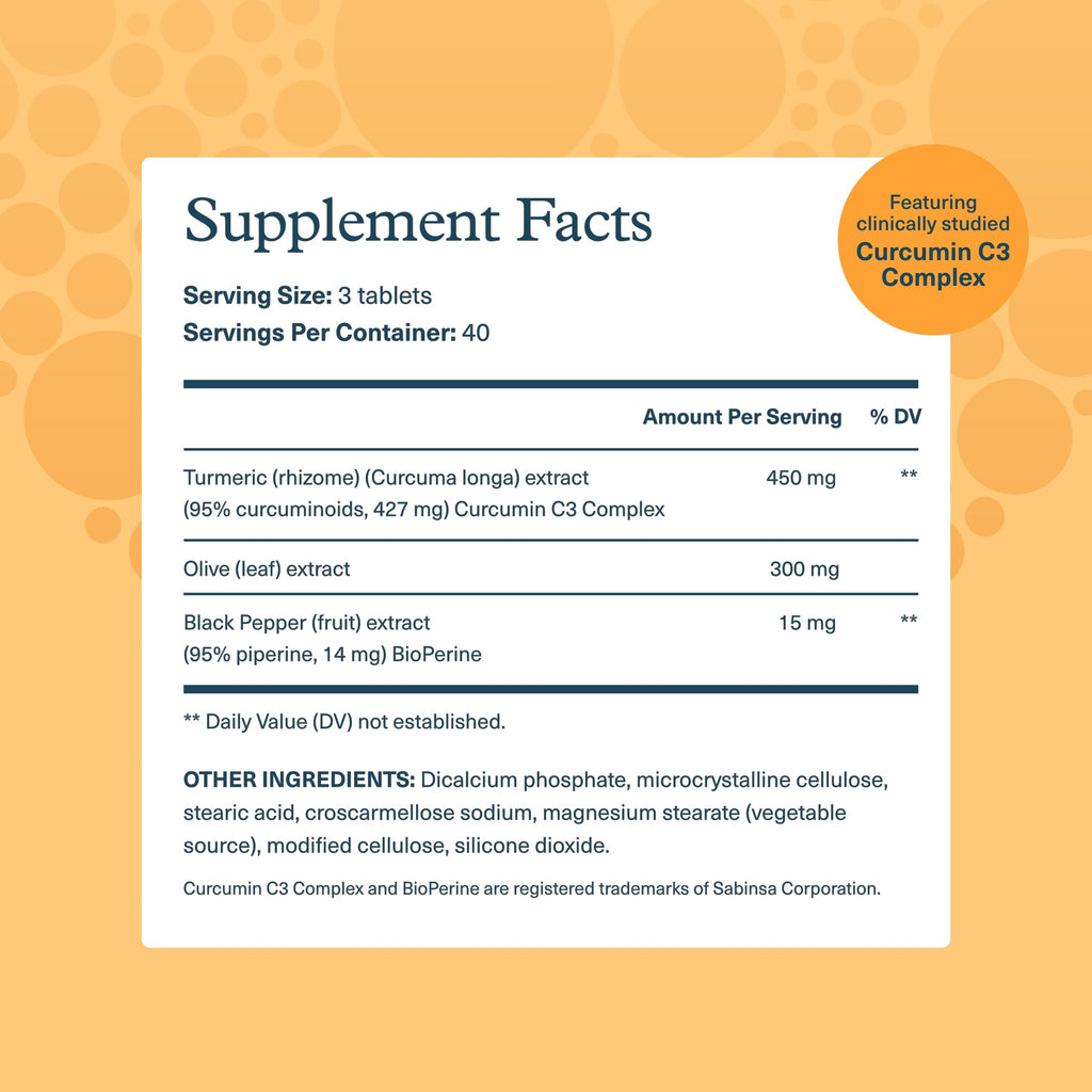 Youtheory Turmeric 450 mg with Black Pepper & Olive Leaf – Supports Joint & Brain Health