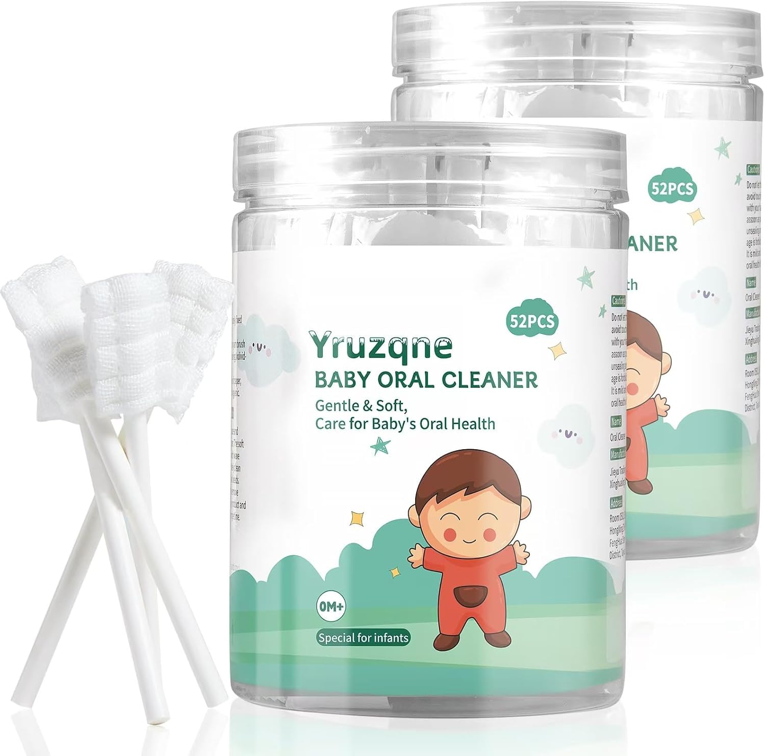 Yruzqne 104Pcs Baby Tongue Cleaner & Infant Toothbrush Set