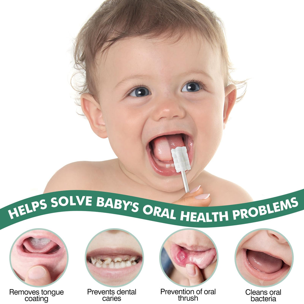 Yruzqne 52-Pcs Baby Tongue Cleaner, Disposable Baby Toothbrush & Infant Oral Cleaner