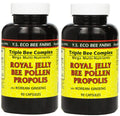 YS Eco Bee Farms Royal Jelly, Bee Pollen, Propolis + Korean Ginseng 90 Capsules (2 Pack)