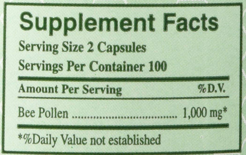 YS Organics Bee Pollen - 200 Capsules - Pack of 2