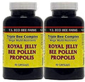YS Organics Triple Bee Complex - Royal Jelly, Bee Pollen & Propolis - 90 Caps - 2 Pack