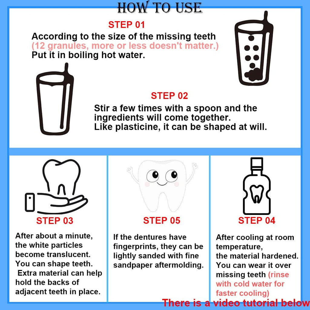 Yuehao Temporary Tooth Repair Kit – DIY Play Dough, Safe Dental Restoration, 30ml Bottle