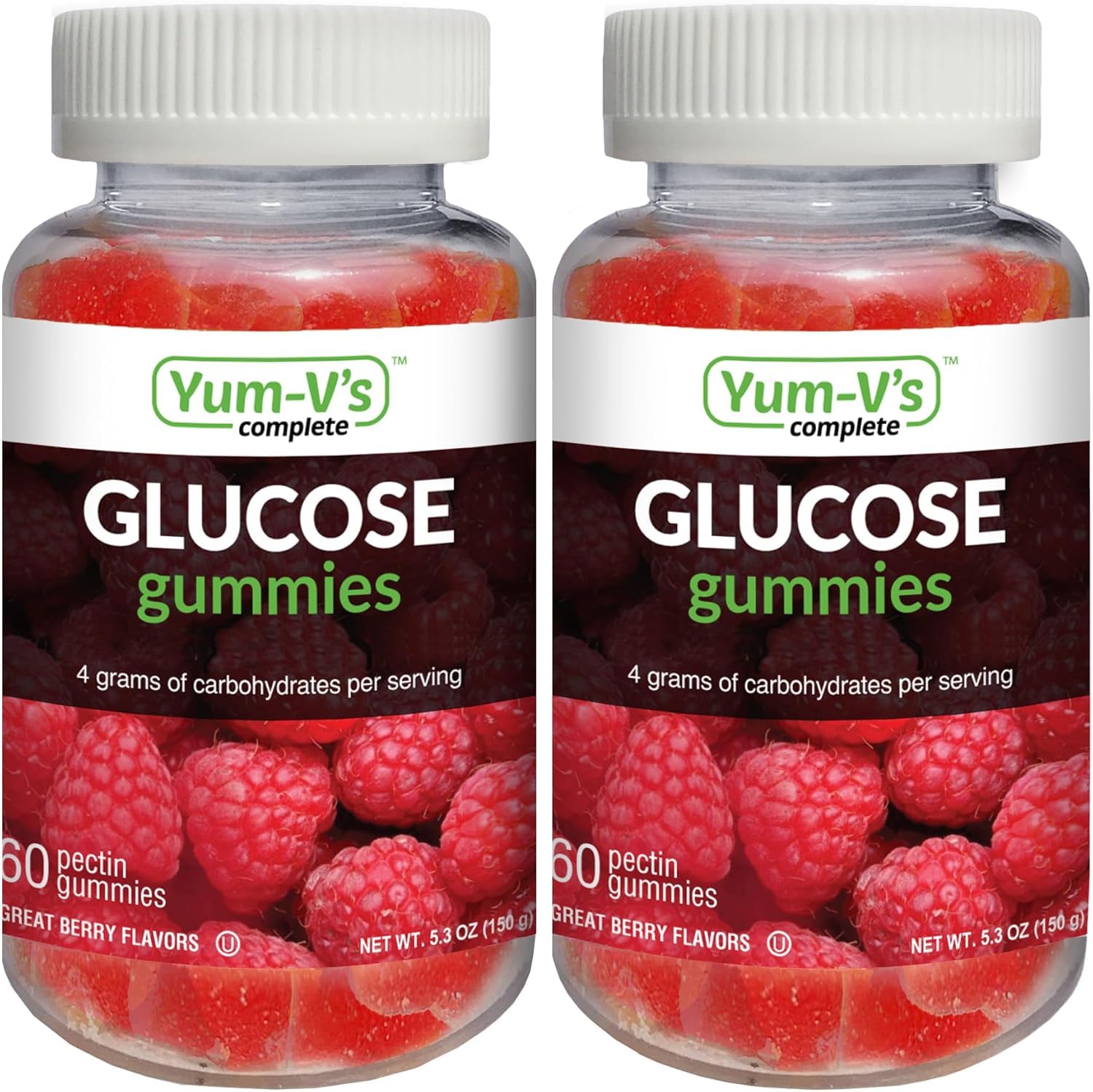 YUM-V'S Glucose Gummies – Fast Acting, Gluten Free & Vegan Berry Flavor