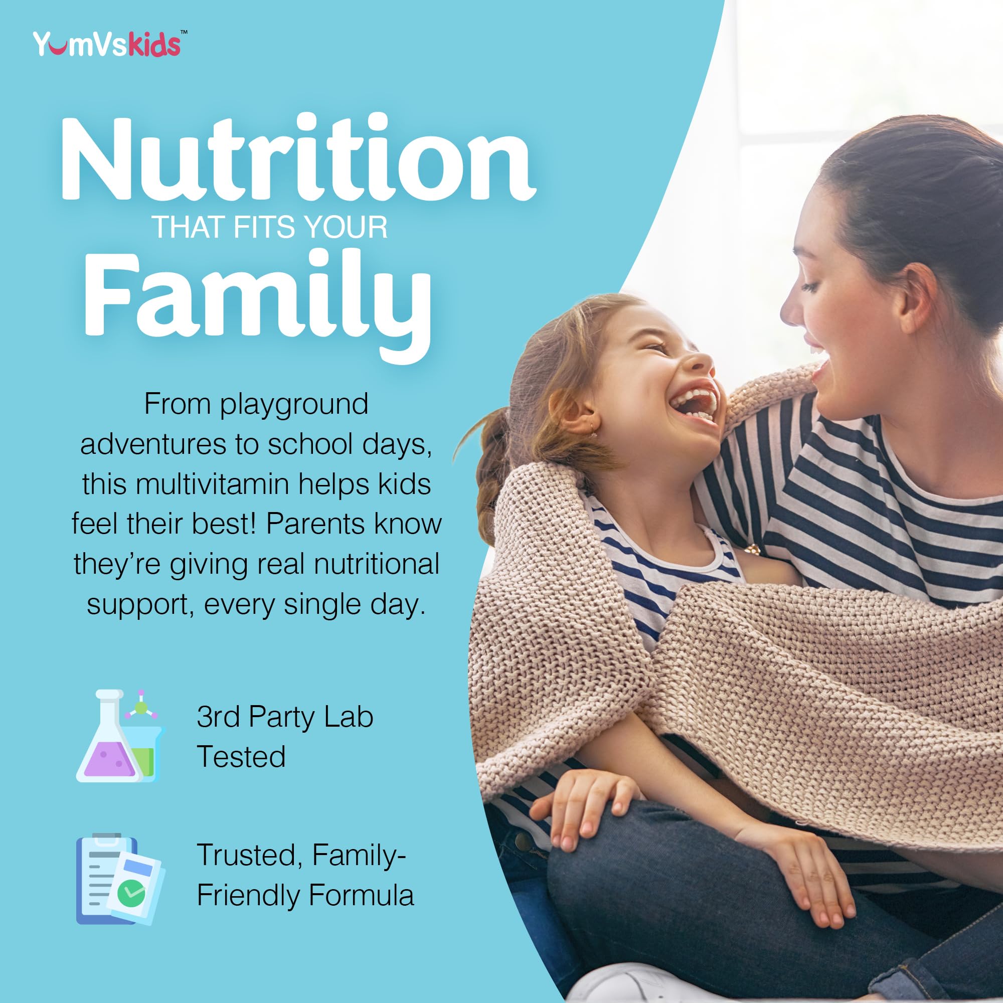 YUM-V'S Kids Multivitamin with Iron – 2-Pack, 120 Chewables | Kosher, Halal, Gluten Free