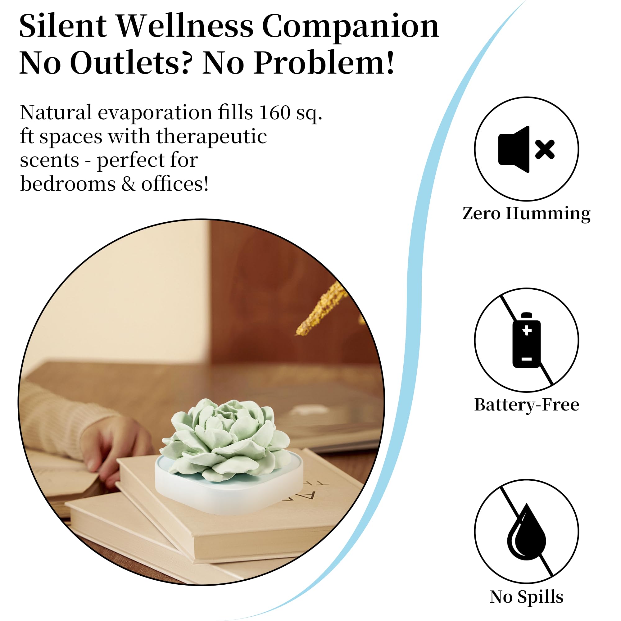 YZIVTAOTIE Jasmine Passive Diffusers – Pre-Scented, No Oil Needed