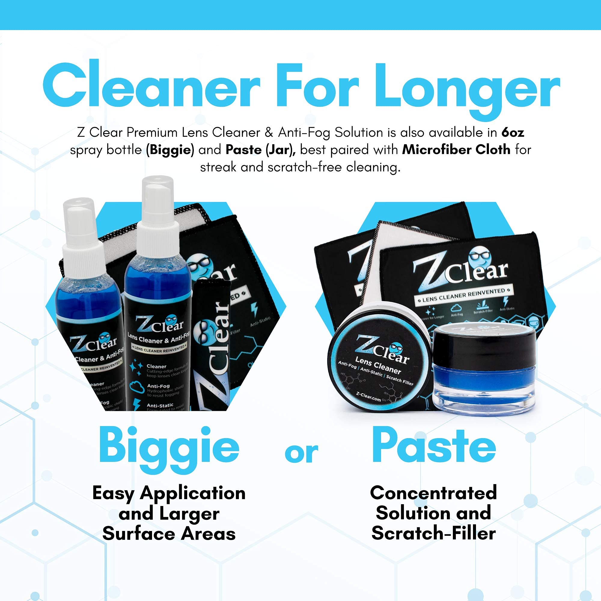 Z Clear Anti-Fog 6oz Spray – Glasses & Gear Anti-Fog Cleaner with Microfiber Cloth