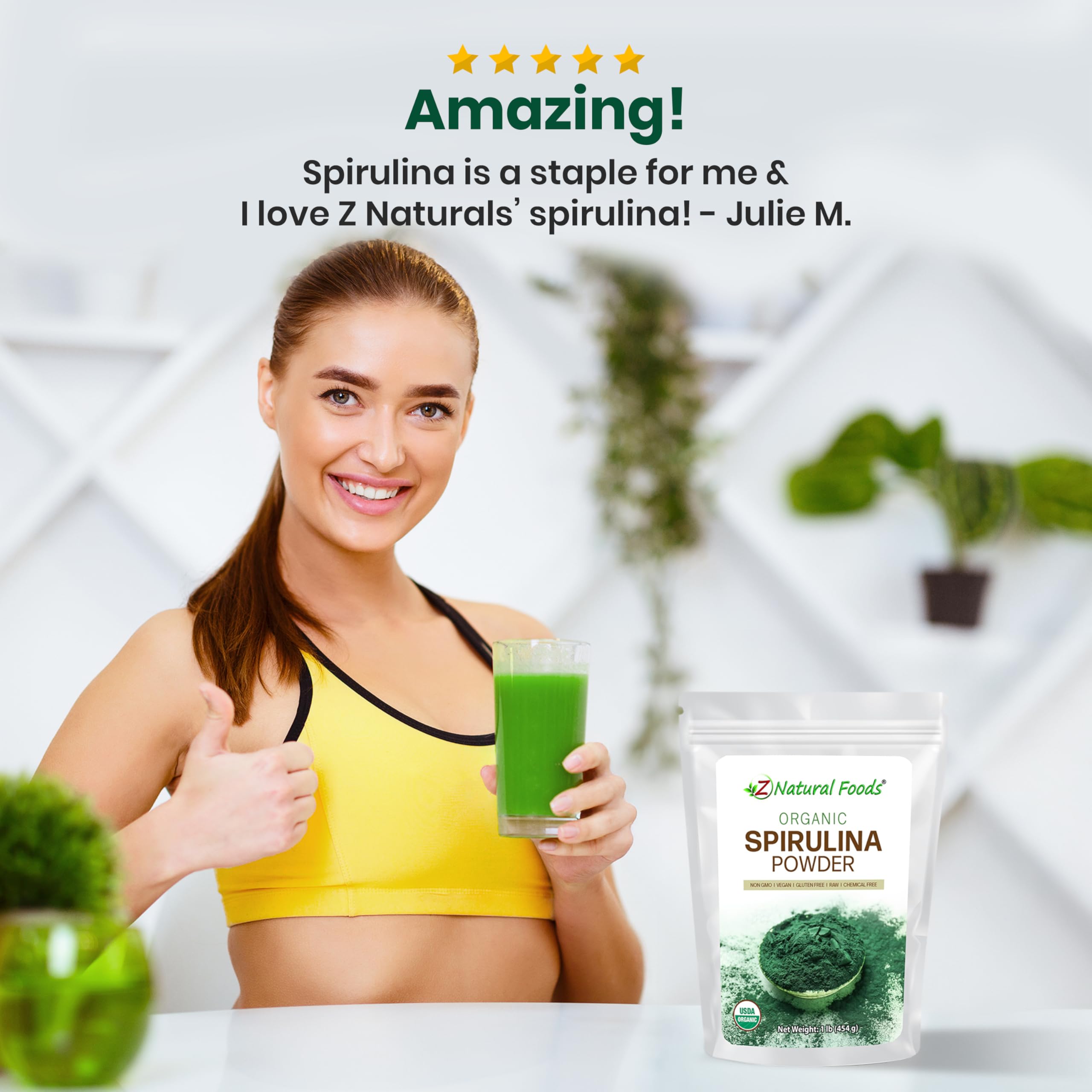 Z Natural Foods Organic Spirulina Powder – 100% Pure, Nutrient-Dense Blue-Green Algae