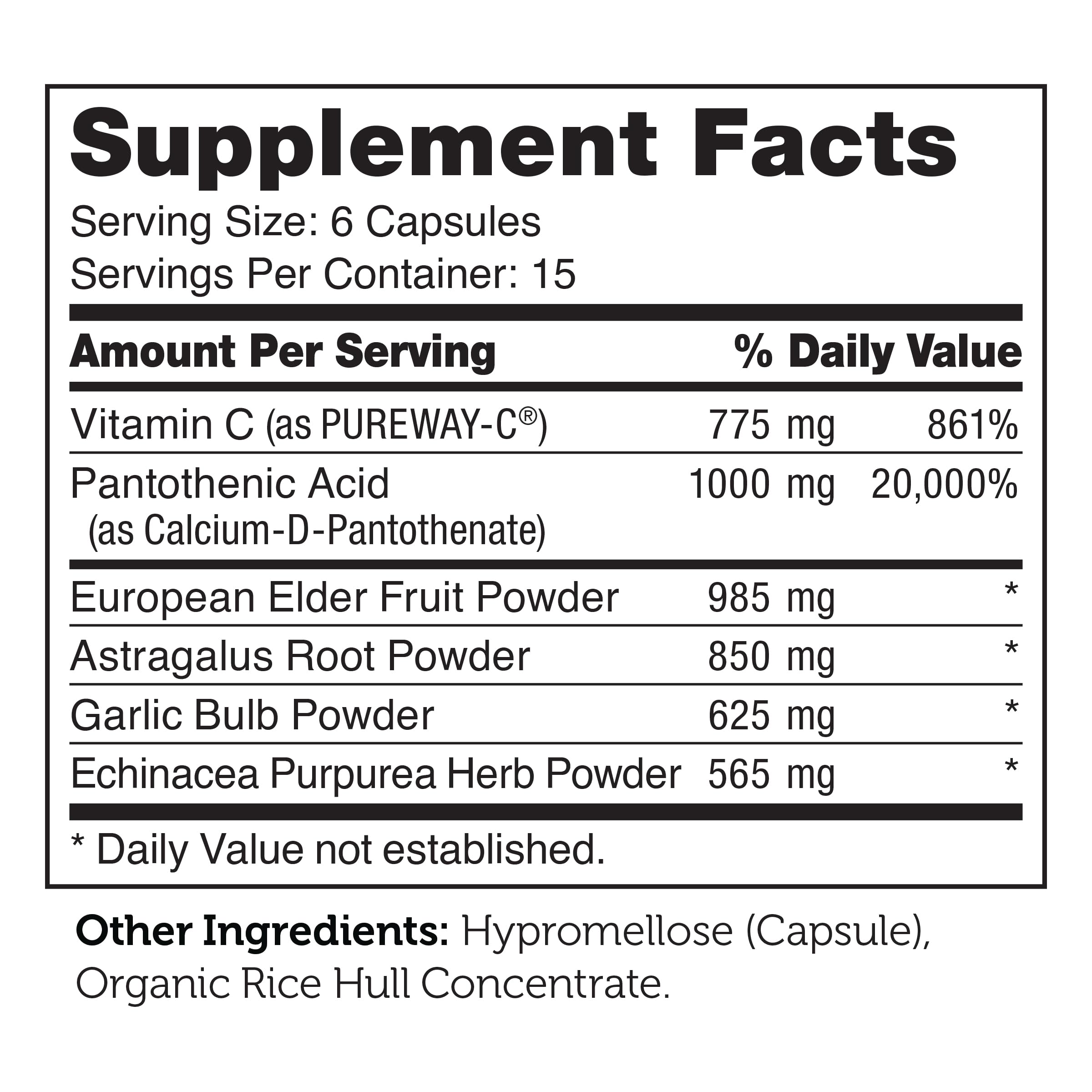 Zahler Abreve Immune Support - 90 Capsules | Vitamin C, Pantothenic Acid, Echinacea | Kosher