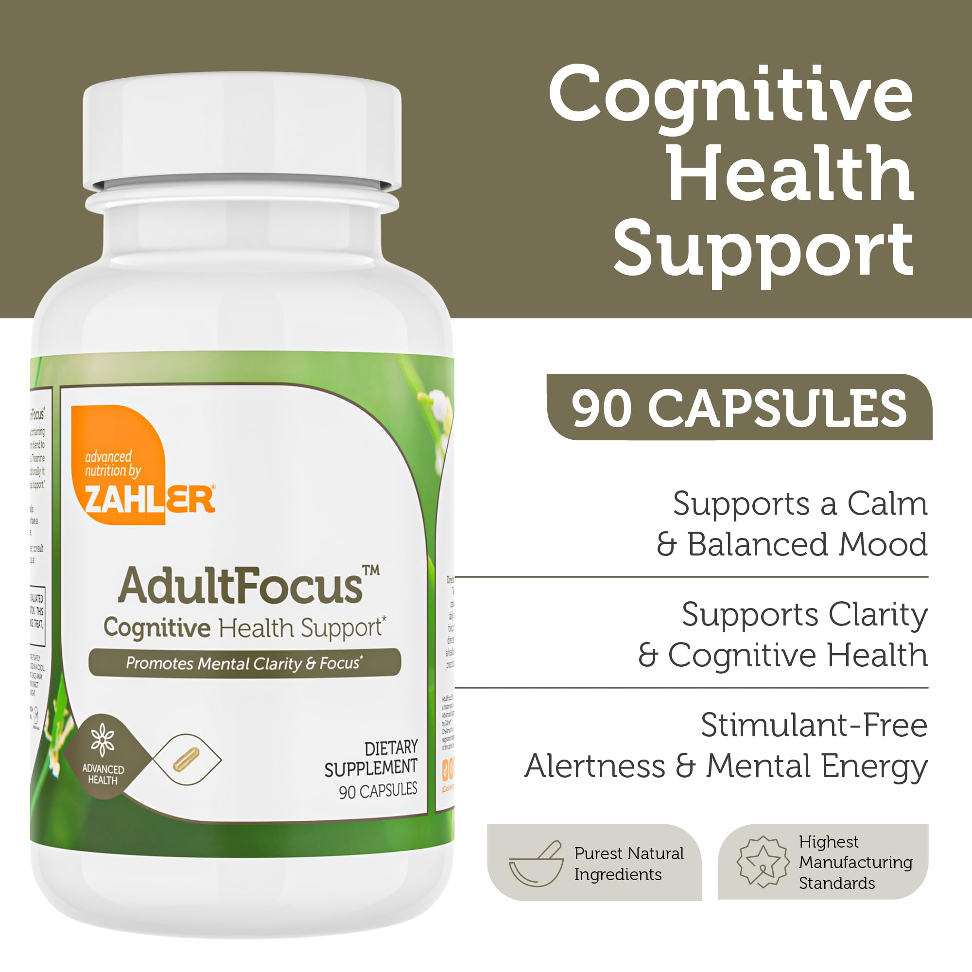 Zahler AdultFocus – Advanced Focus & Concentration Formula, Certified Kosher, 60 Capsules