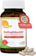 Zahler BioDophilus100 Probiotic | 100 Billion CFU | 11 Strains | 30 Ct