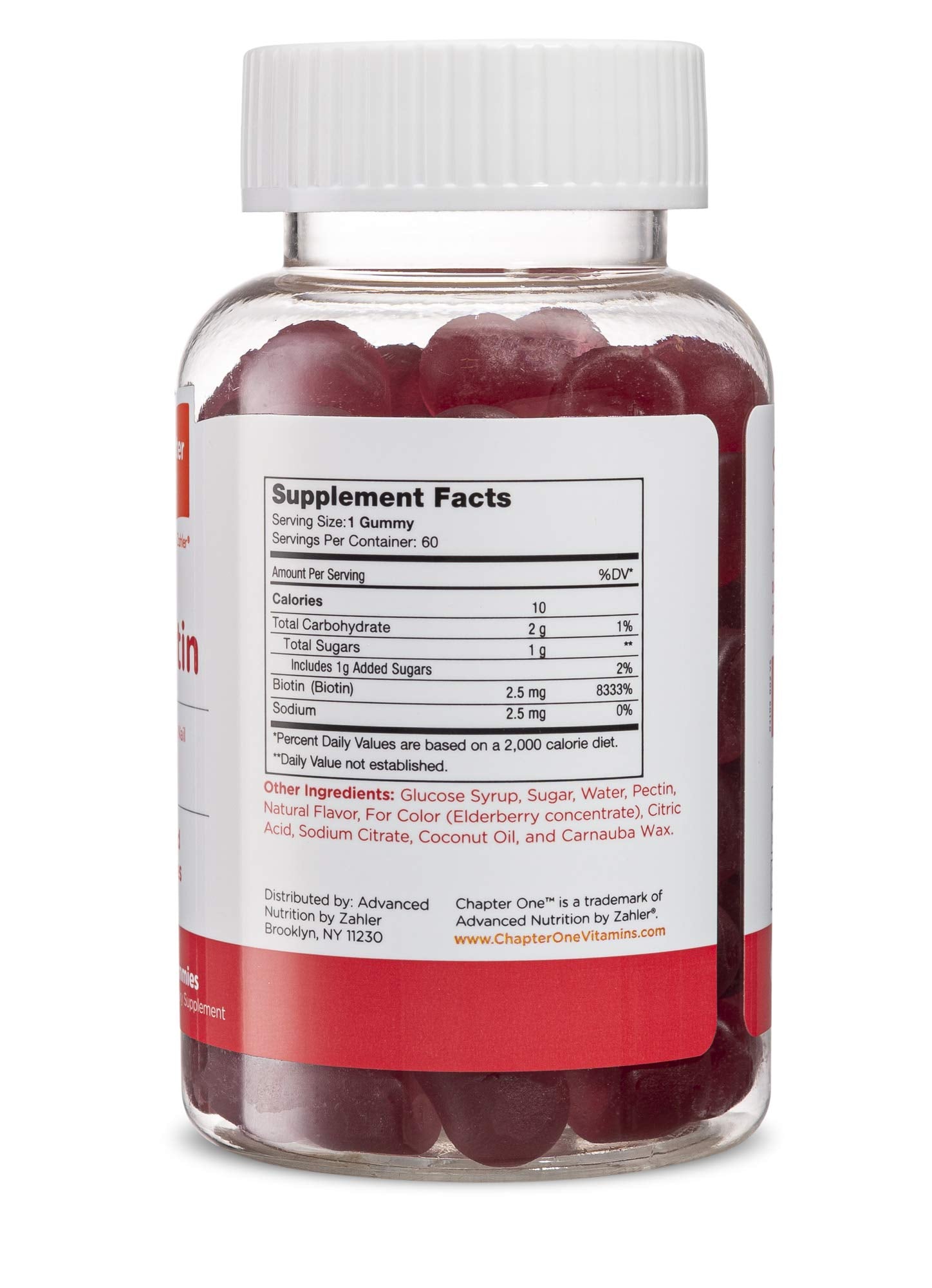 Zahler Chapter One Biotin Gummies – Hair, Skin & Nails Fortifying Biotin, Kosher