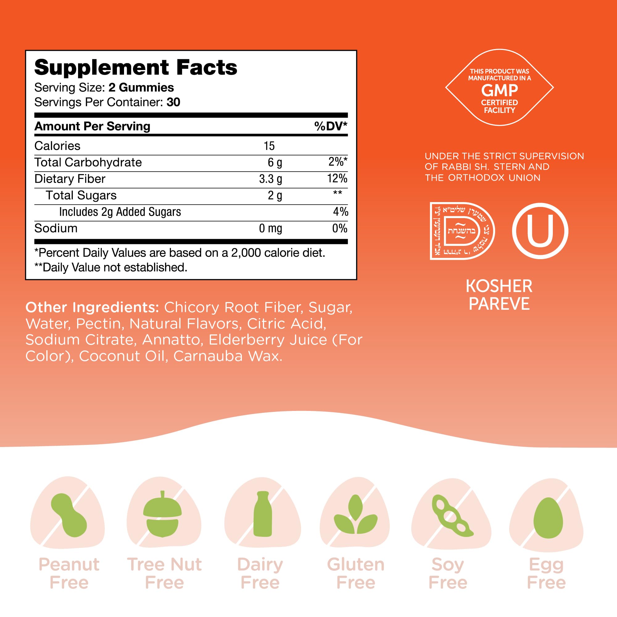 Zahler Fiber Gummies for Adults & Kids – 60 Count | Kosher & Digestive Support