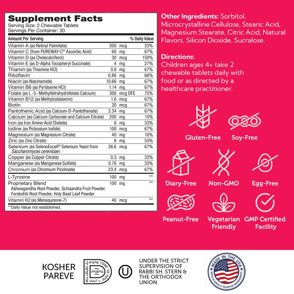 Zahler HeightFactor Chewable Tablets - Natural Kids Height Growth Supplement (60 Count)
