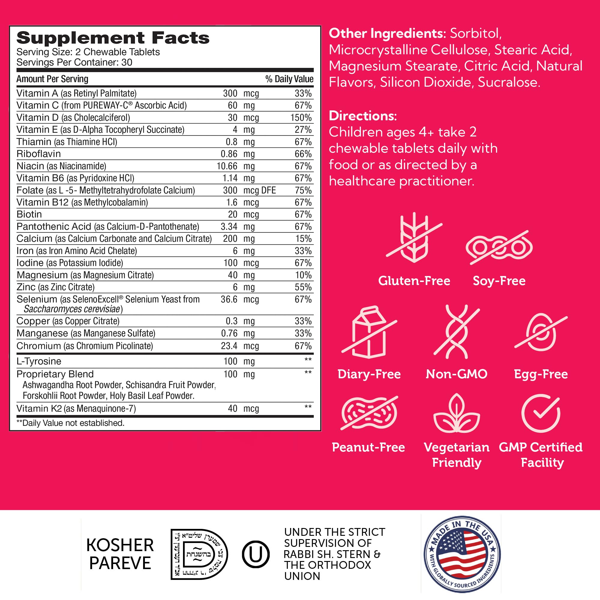 Zahler HeightFactor Chewable Tablets - Natural Kids Height Growth Supplement (60 Count)