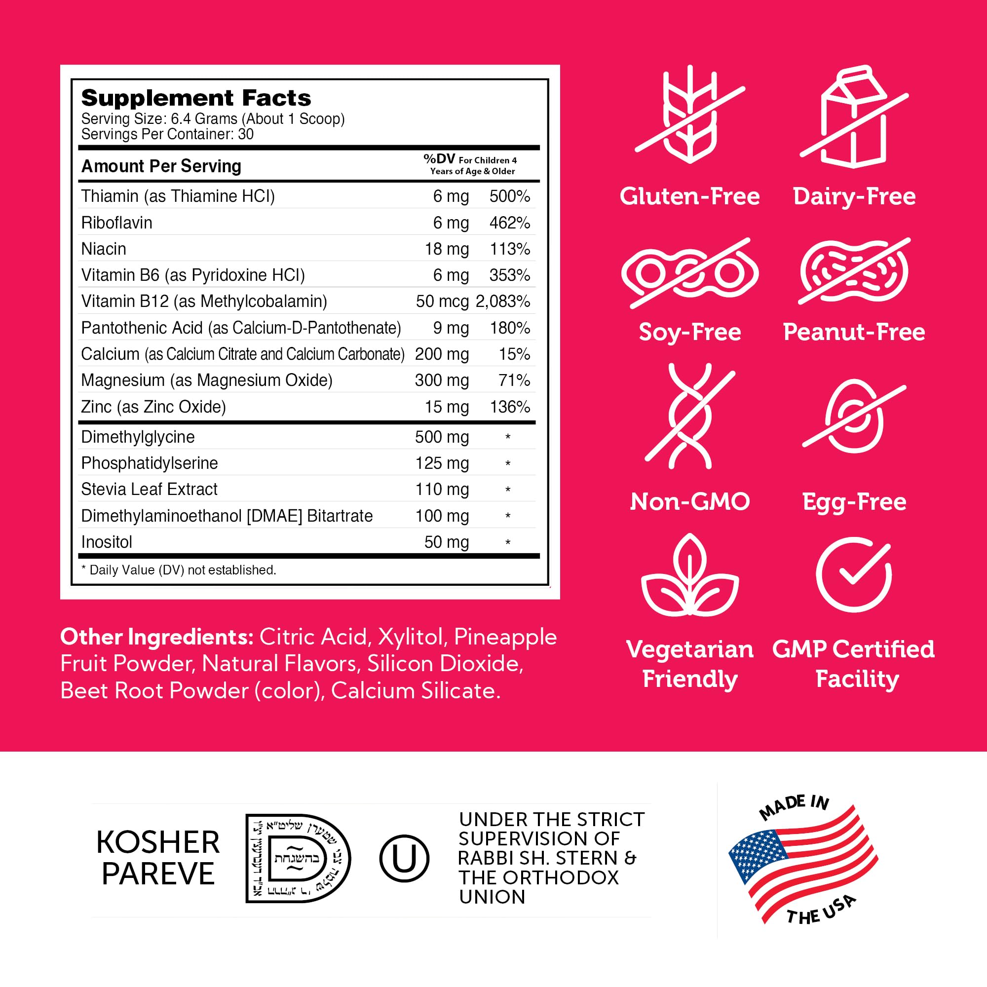 Zahler KidsActive - Kids Concentration Formula Powder | Fruit Punch, 30 Servings, Kosher