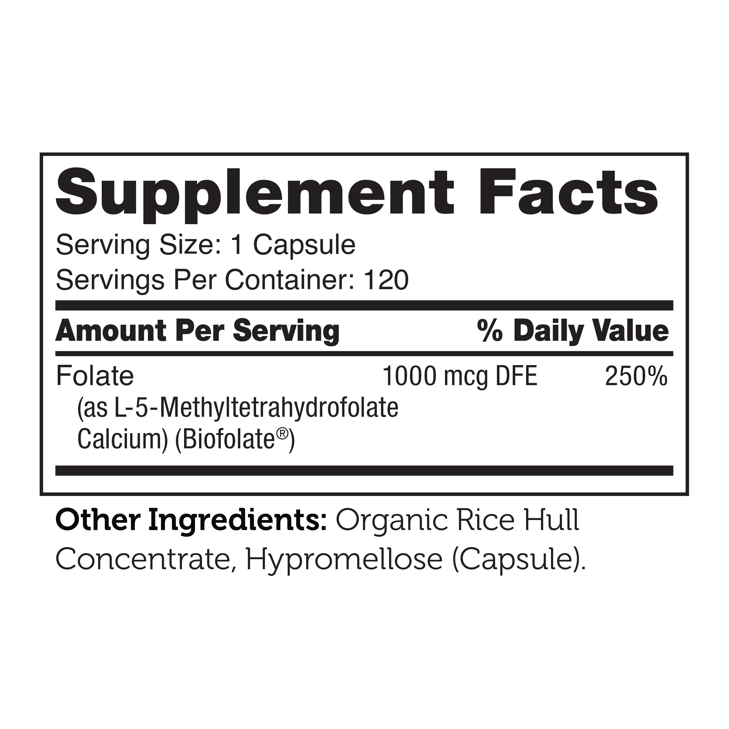 Zahler Methylfolate 1000 mcg DFE | L-Methylfolate for Fetal & Genetic Health