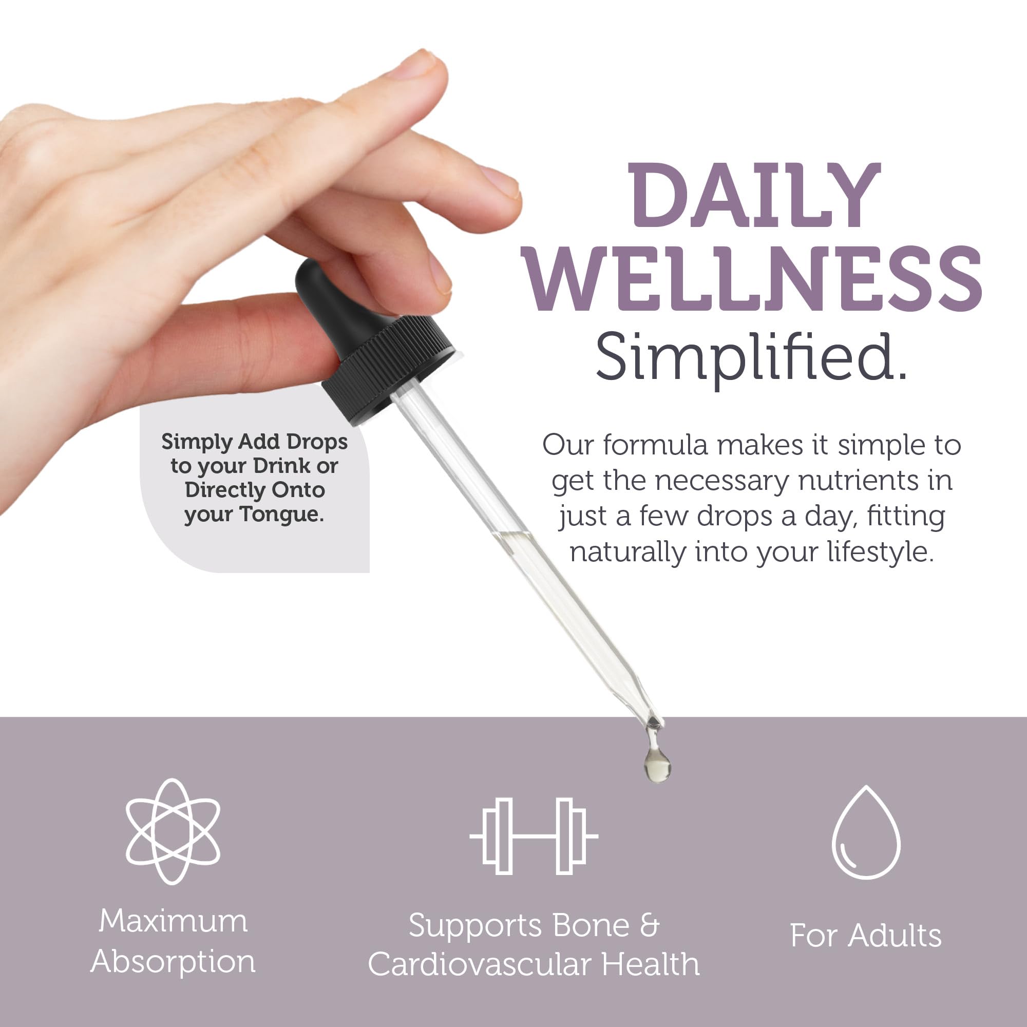 Zahler Vitamin D3 K2 Drops, 1 Fl Oz - 1000IU D3 + 1000mcg K2