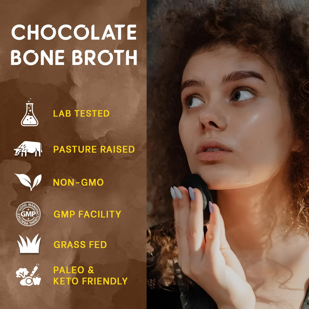 Zammex Bone Broth Protein Powder – Grass-Fed Beef, Chocolate, Collagen