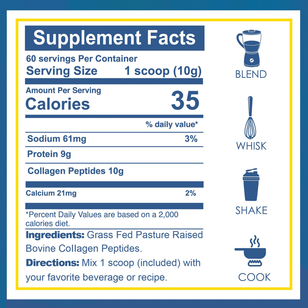Zammex Premium Collagen Peptides Powder Unflavored – Grass-Fed, Type I & III, 60 Servings