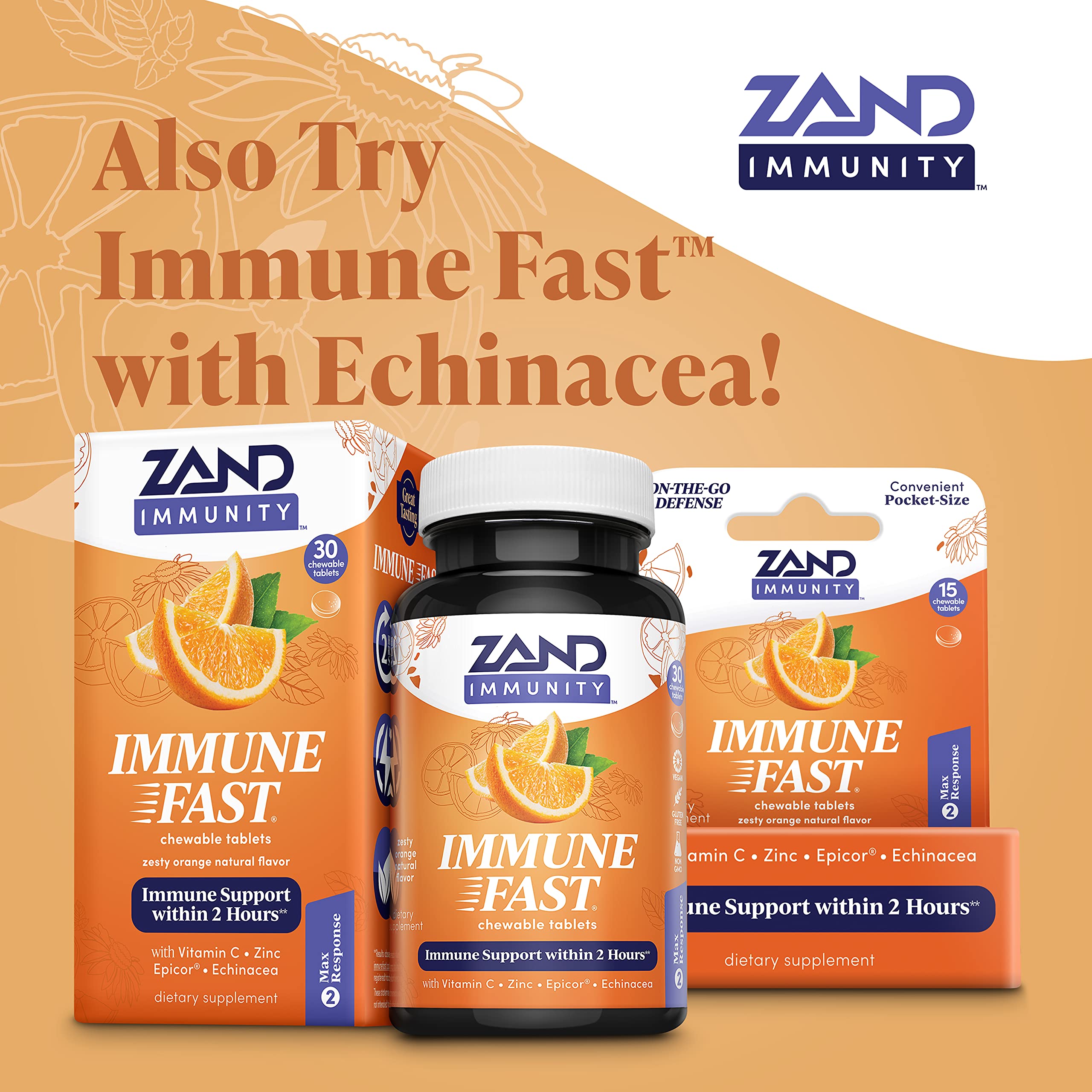 ZAND Elderberry Zinc Immunity Gummies with Vitamin C - Immune Support for All Ages (Pack of 2, 60ct each)