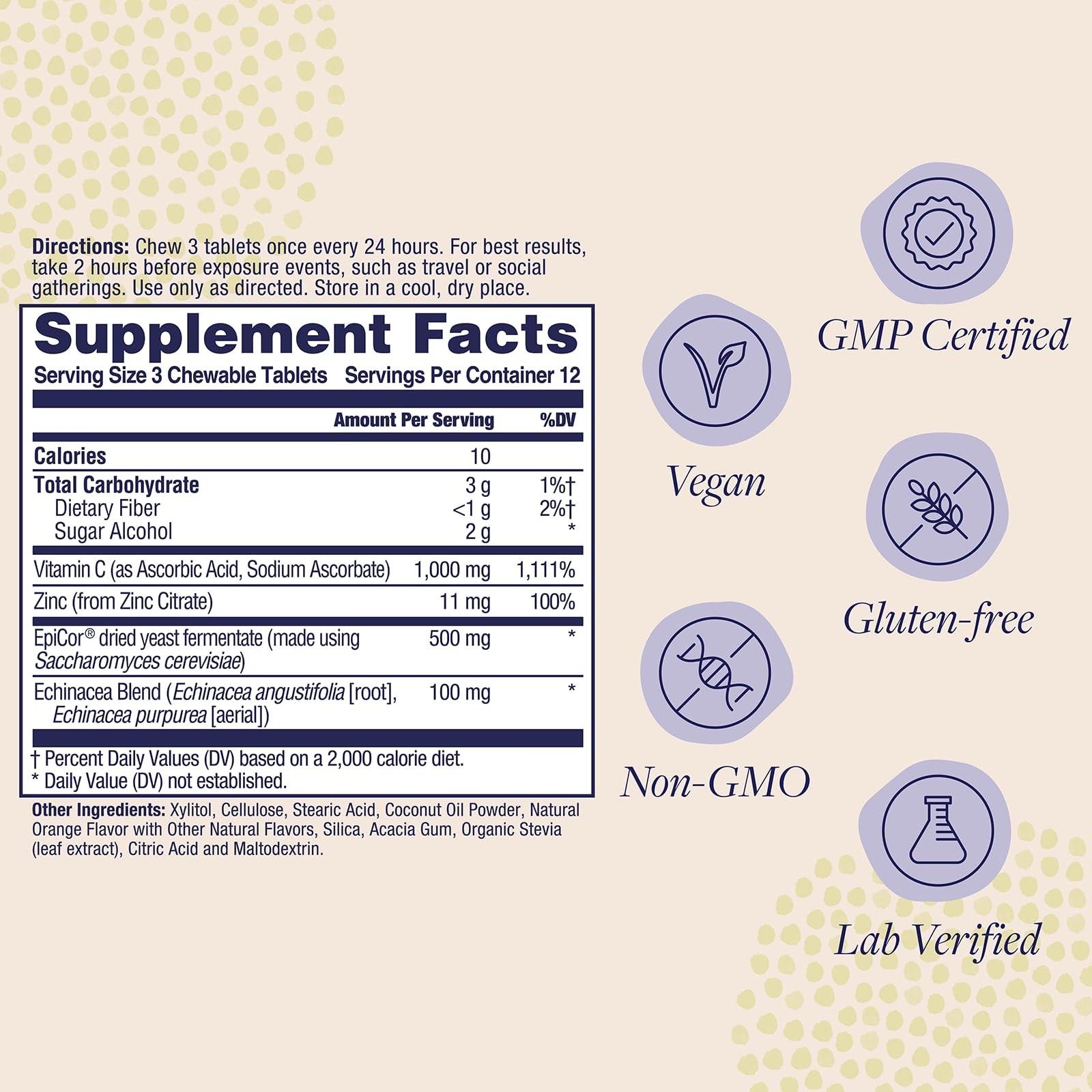 ZAND Immunity Immune Fast Zesty Orange Chewables – Immune Support w/EpiCor, Vitamin C 1000mg, Zinc, Echinacea