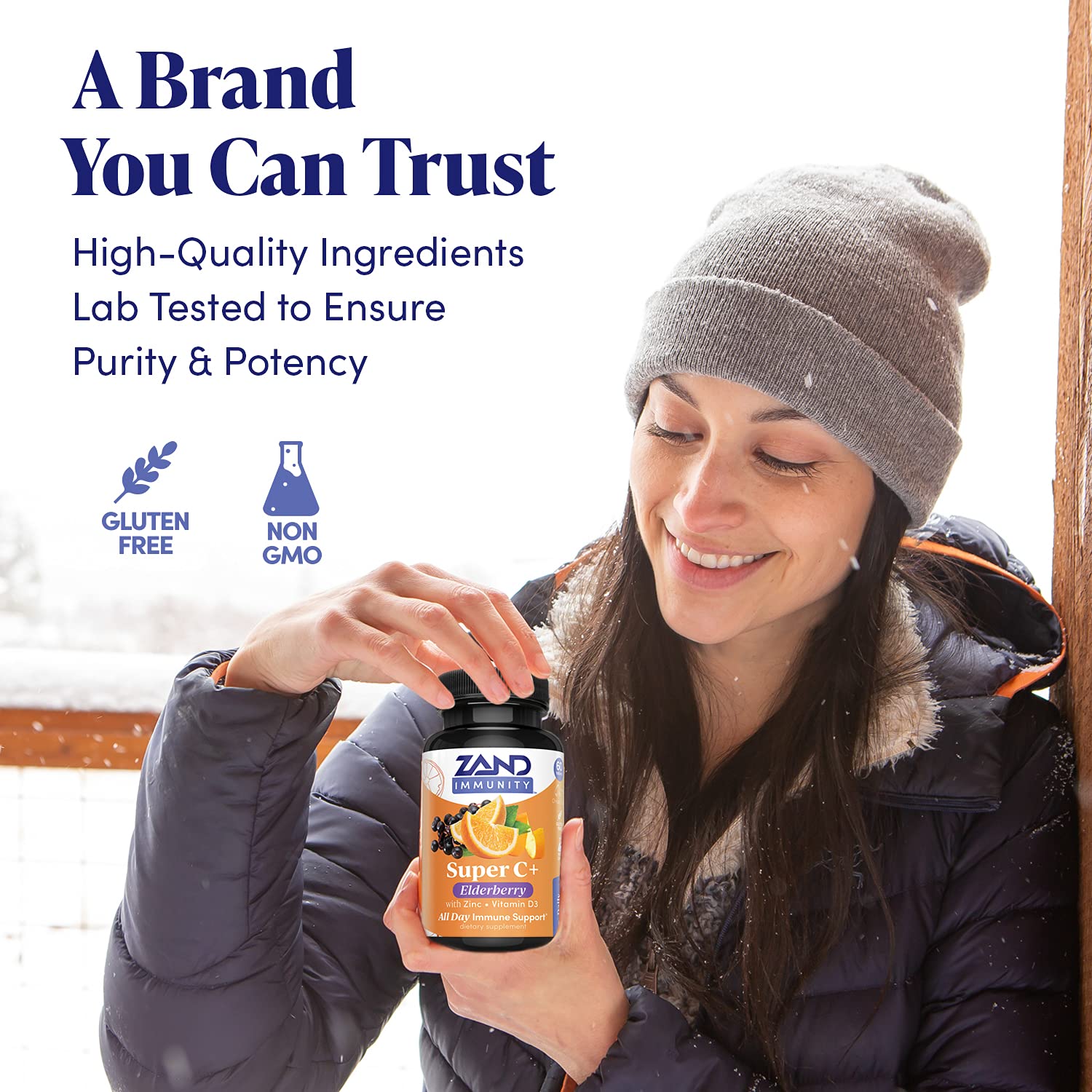 Zand Immunity Super C+ with Elderberry – 60 Tablets, All-Day Immune Support