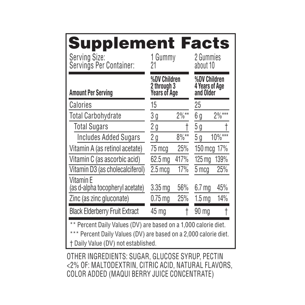 Zarbee's Kids Elderberry Gummies – Vitamin C, Zinc & Elderberry | 21 Count