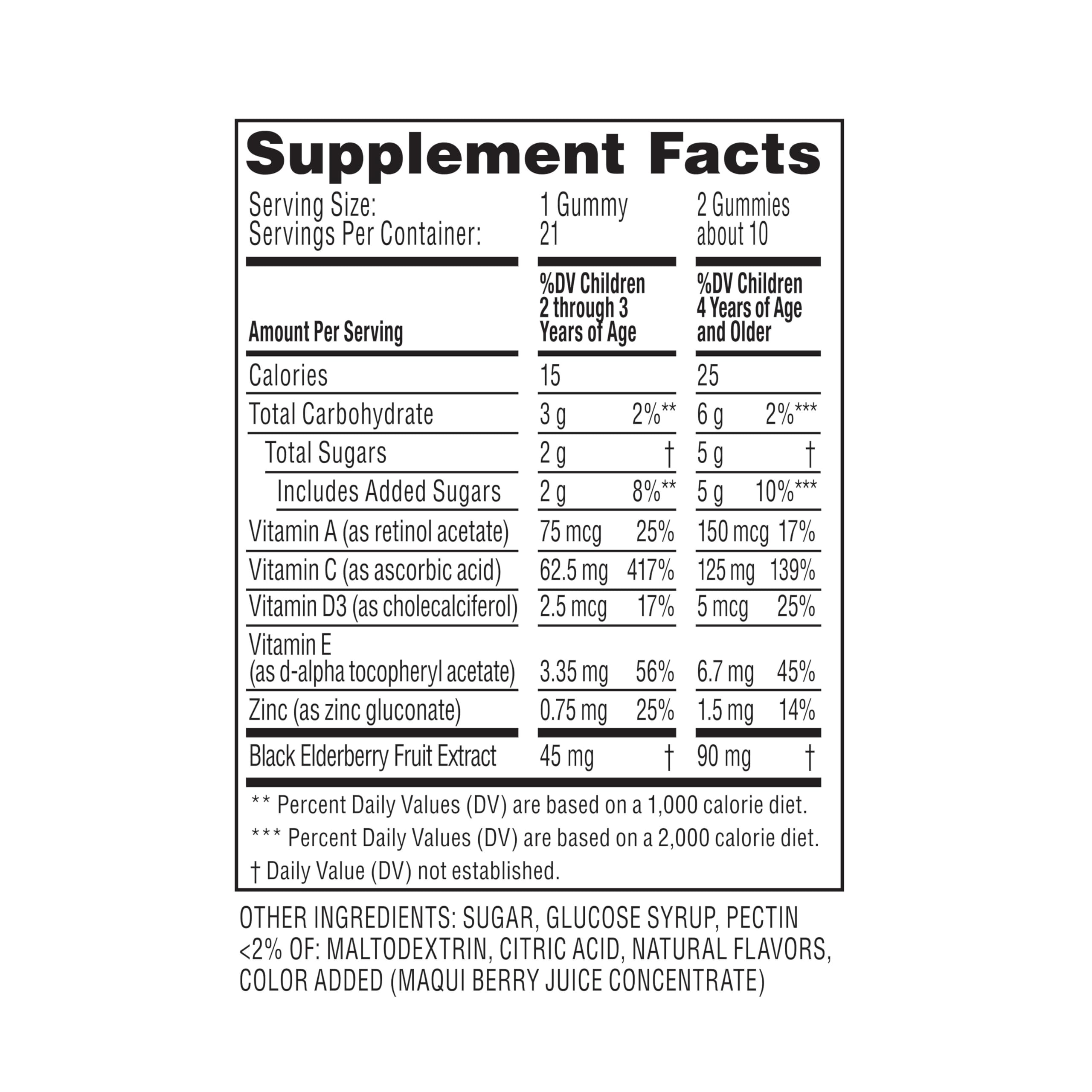Zarbee's Kids Elderberry Gummies – Vitamin C, Zinc & Elderberry | 21 Count