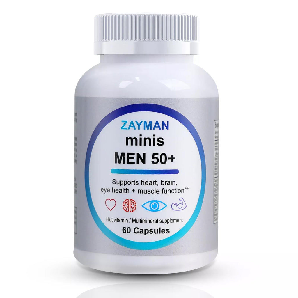 ZAYMAN Minis Multivitamin for Men 50+ | Vitamin D3, Zinc & B-Vitamins | 60 Capsules