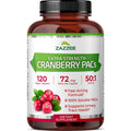 Zazzee Cranberry PACs – 72 mg per Capsule, 2x Strength, 120 Vegan Capsules, 50:1 Extract, Made in USA