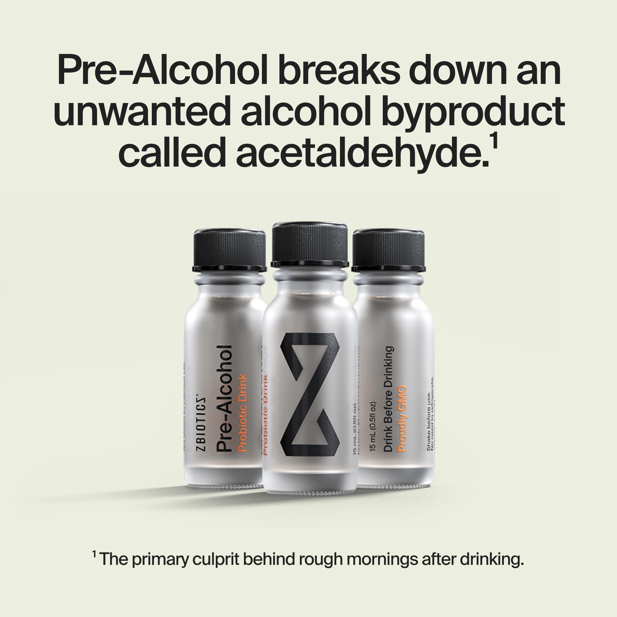 ZBiotics Probiotic Drink — Feel Better After Drinking, Wake Up Refreshed, Travel-Friendly 3-Pack (0.47 fl oz)