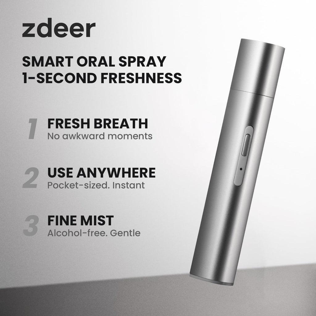 ZDEER Fresh Smart Oral Spray – Probiotic Breath Freshener, USB Rechargeable